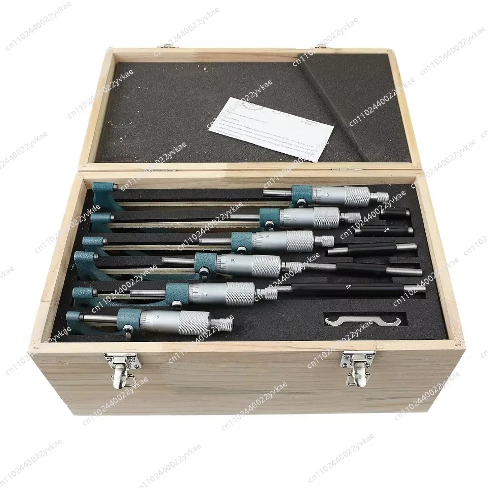 

Professional 0-6" /0-150mm 6Pcs/Set Micrometer Set Professional Premium Precision Machinist Tools Set Micrometer Measuring Tool