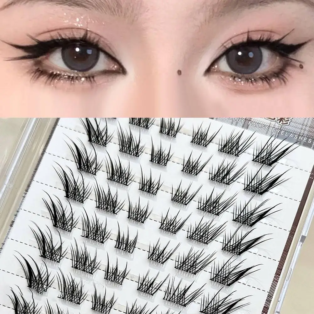 Dagelijks gebruik Geen lijm nodig Pluizige valse wimpers Fox Eye Effect Dikke gevleugelde DIY Lash Extensions Herbruikbare individuele wimpers