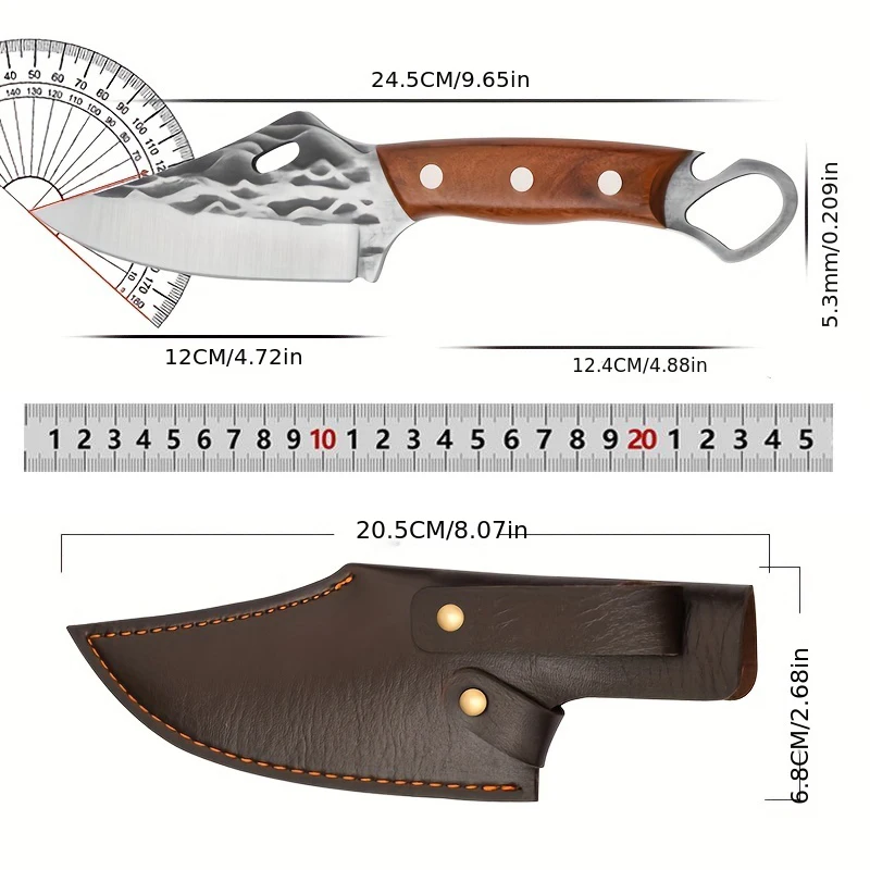 1PC stainless steel boning knife Carving knife Wooden handle small kitchen knife cutting point super sharp knife