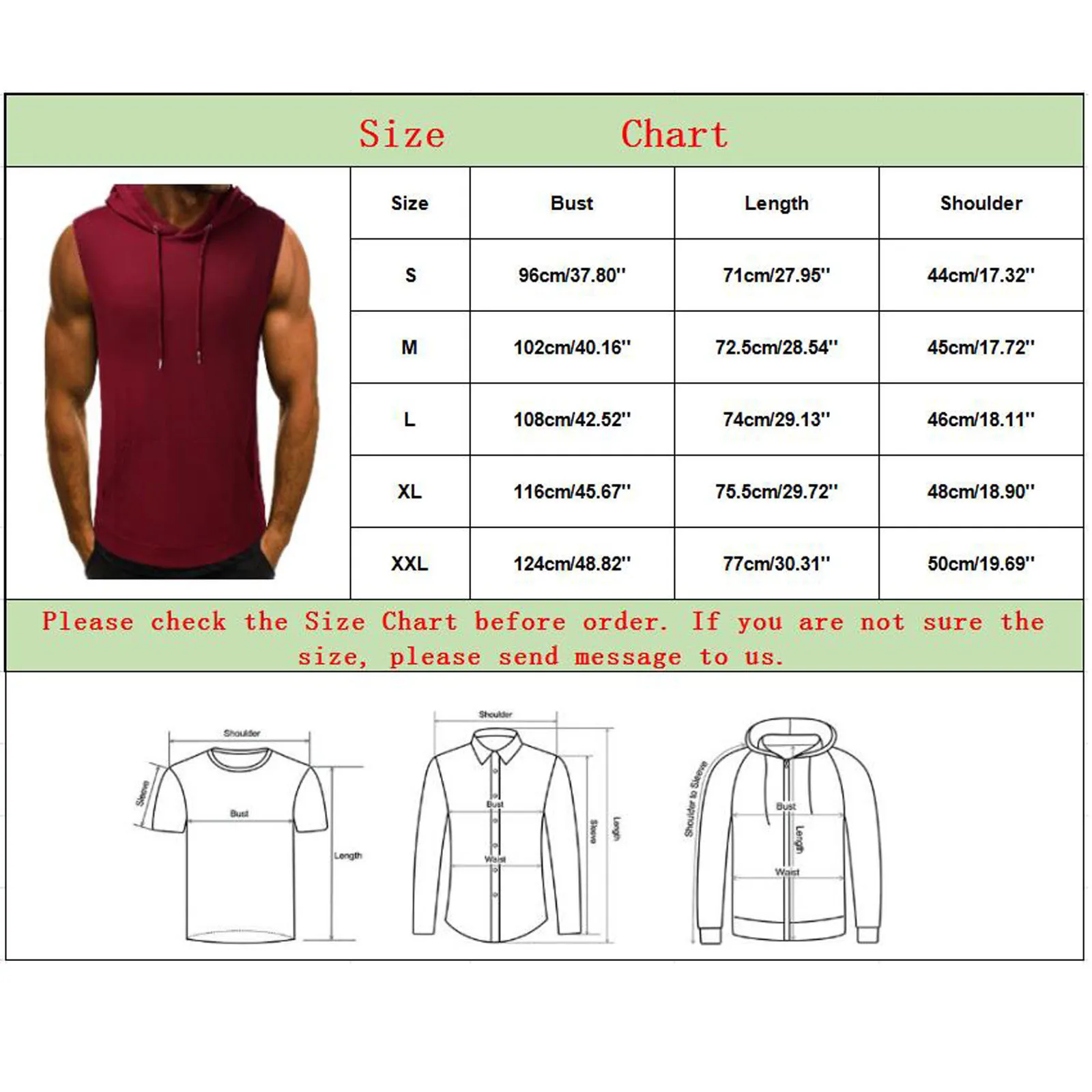 Men\'s Sleeveless Drawstring Hooded Vest Tops Solid Color Casual Blouses Loose Tee Shirts Fashionable Tank Tops For Men