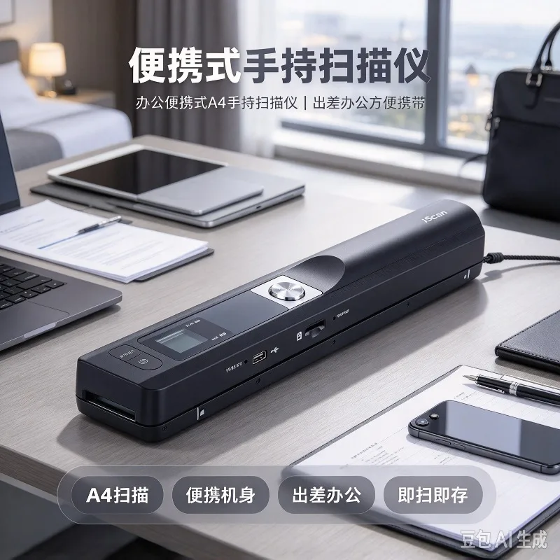 Handheld Scanner Portable A4 Document Capture Device For Business Trip Office File Quick Digital Conversion Work