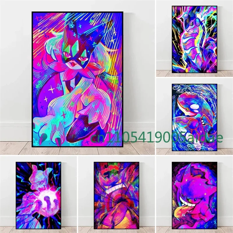 

Anime Pokemon Canvas Painting Bulbasaur Charmander Squirtle Poster and Print Watercolor Wall Art Picture Home Decor Kids Gifts