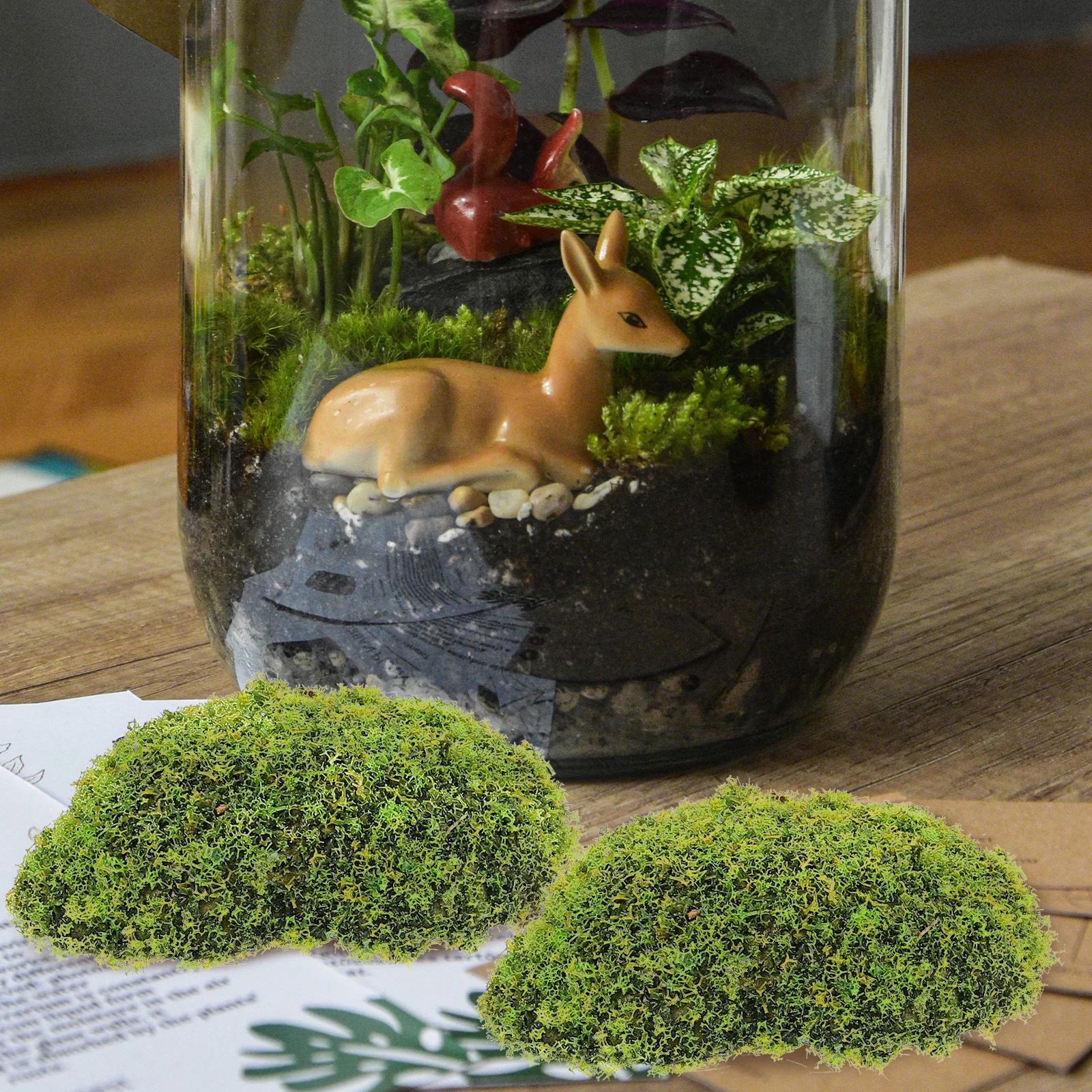 

12pcs Decor For Bonsai Lifelike Mossy Garden Layout Artificial Stone Ornament Props Artificial Mossy Stone Home Office Decor