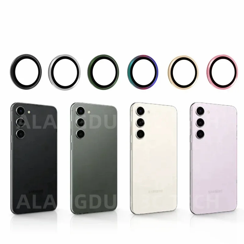 Metal Ring Tempered Glass For Samsung Galaxy S23 FE S23Ultra Plus S23+ Camera Protector Back Lens Cover Protective Cap Sticker