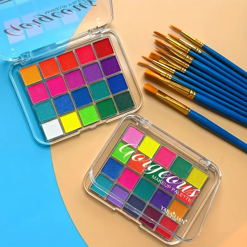 Peinture graffiti pour le visage et le corps, 20 couleurs, facile à nettoyer, pour Halloween, Noël, mascara