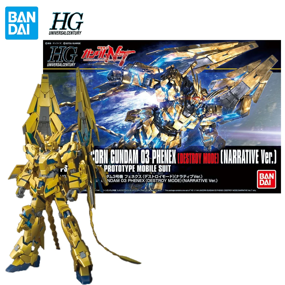 

Bandai Gundam HGUC RX-0 Unicorn Gundam 03 Phenex Destroy Mode Narrative Ver Assembly Model Anime Collection Figure Toys Gifts