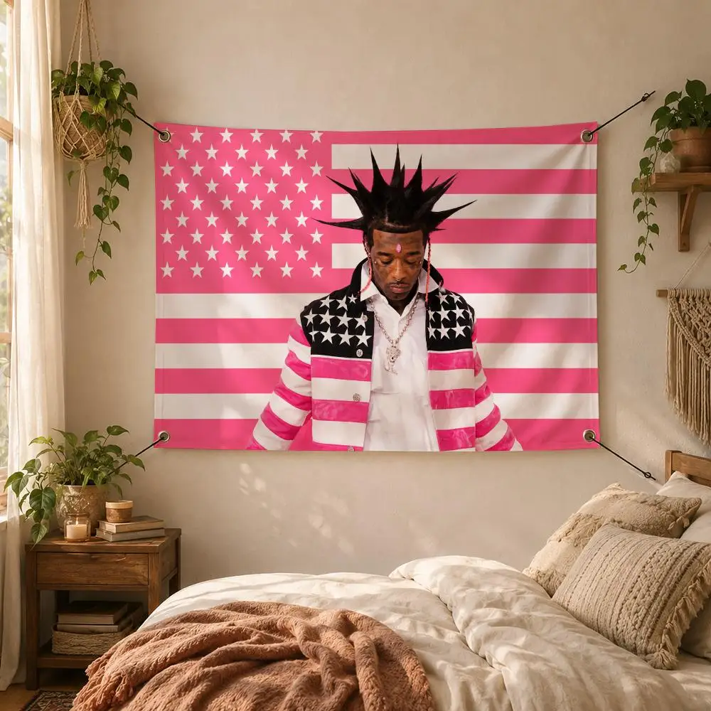 Edgy Trap Lil Uzi Flags Decorative Flag Banner for Outdoor Garden Yard Camping Party Home Wall Hanging Decor