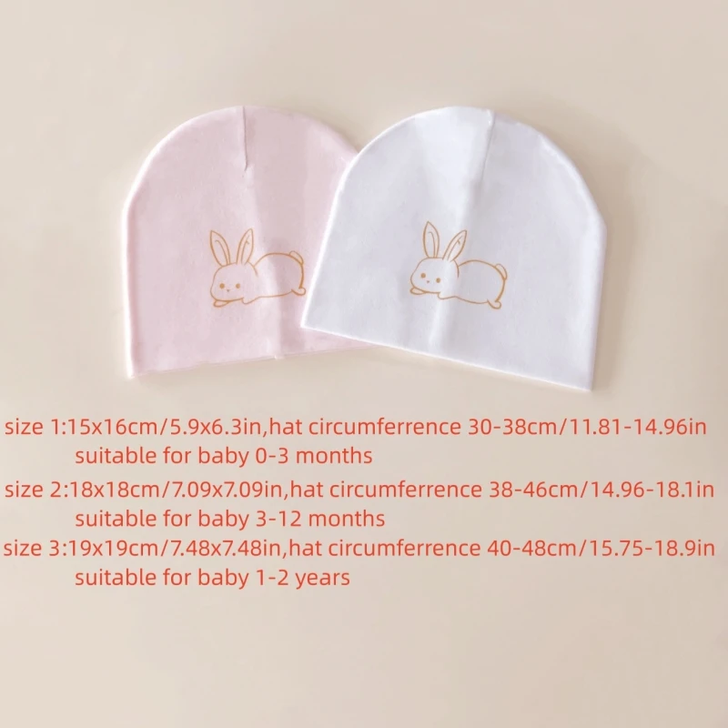 Baby Girls Cotton Cartoon Rabbit Beanie Hat Infant Cap for Newborns