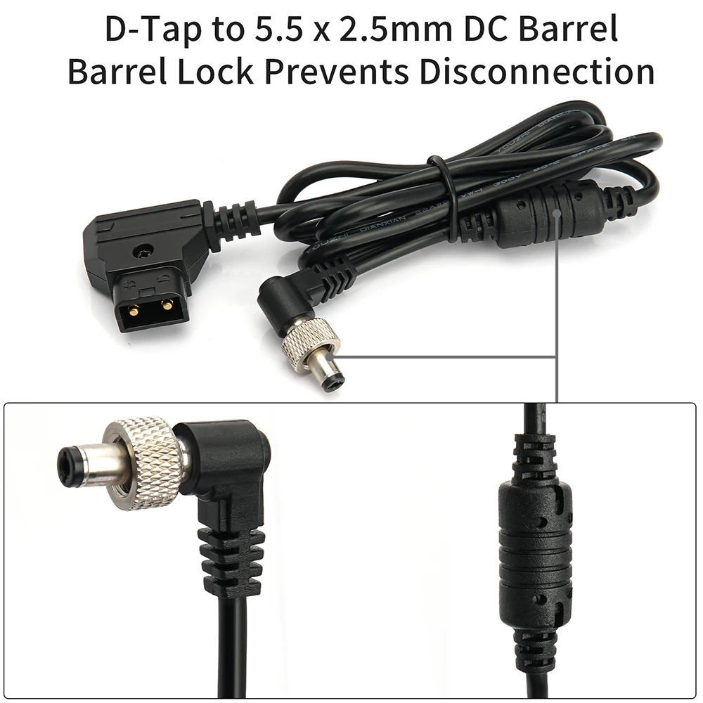 ANDYCINE D-Tap to Locking DC 2.5mm Right-Angle Cable