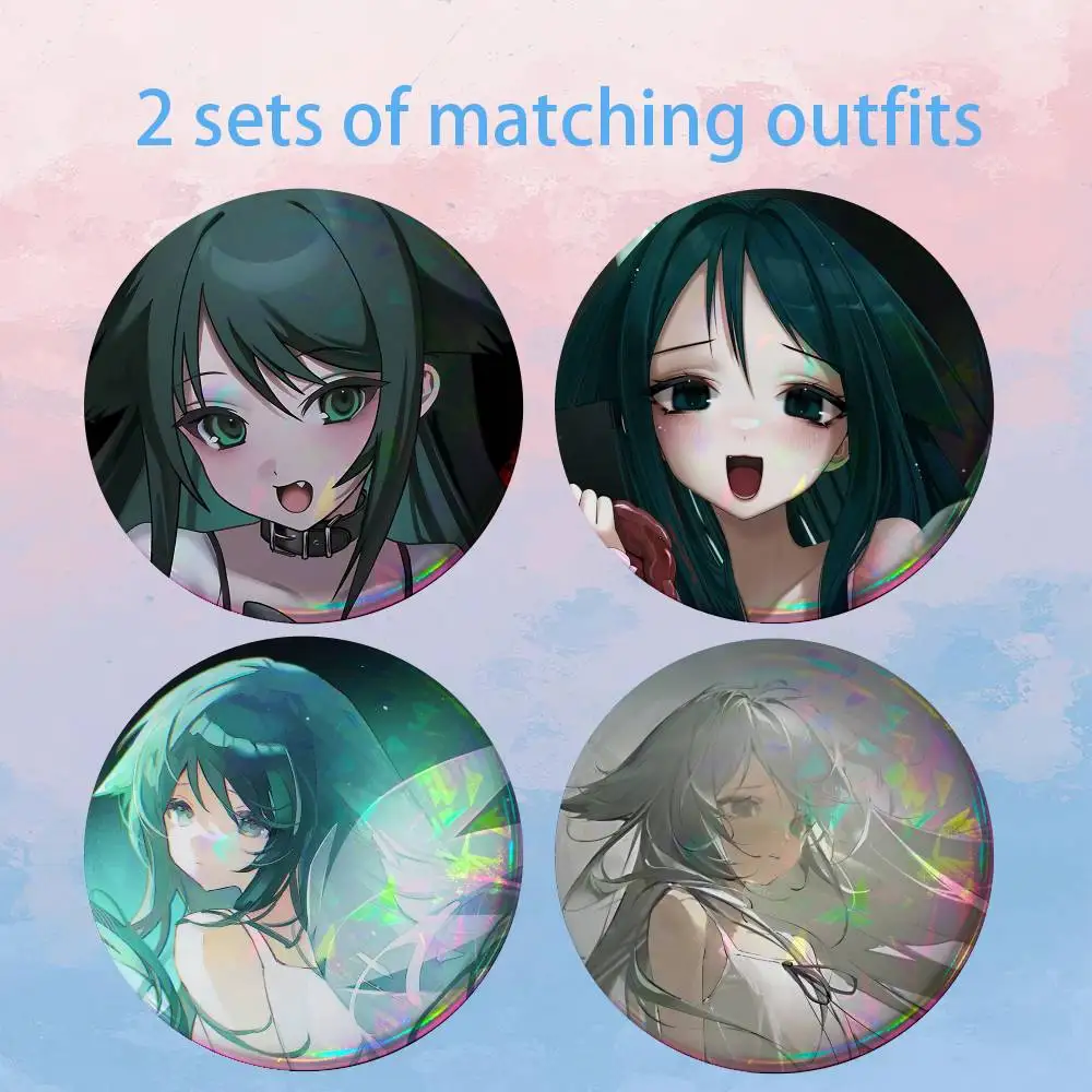 The S-Song of S-Saya 2 piece set Pins Creativity Printed Pictures Text Metal Lapel Badges Brooches Jewelry Gift