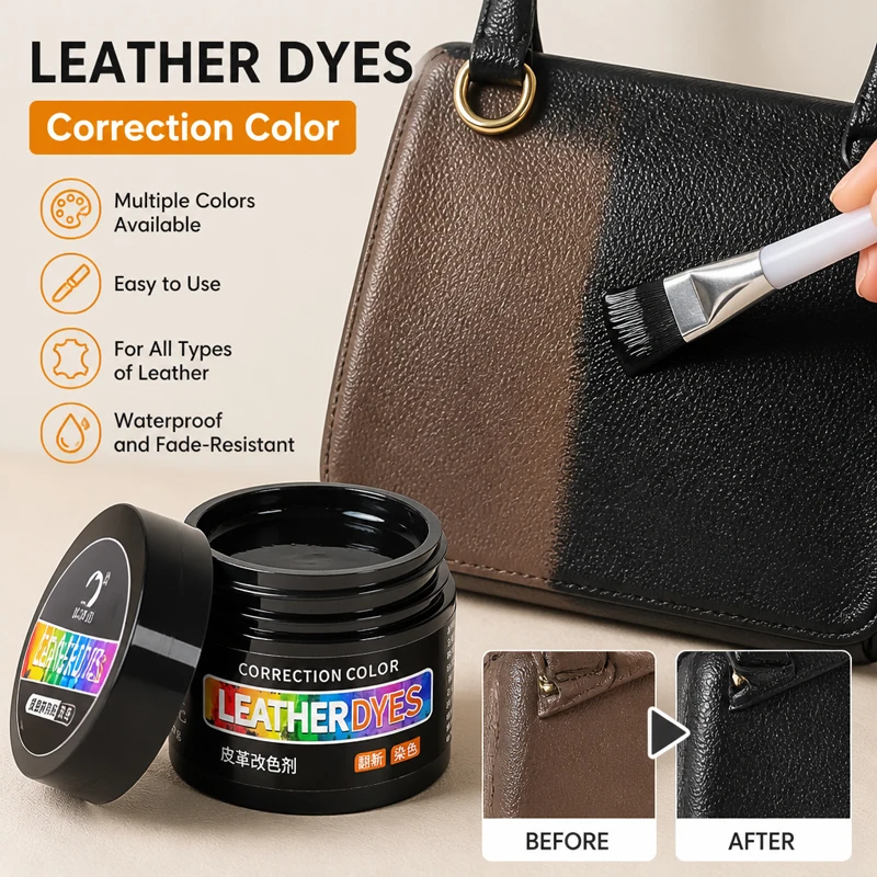 Black Leather Recolor & Refurbish Paste – Waterproof Color Restoration for Sofas, Shoes, Car Seats, Bags & Other Leather Goods
