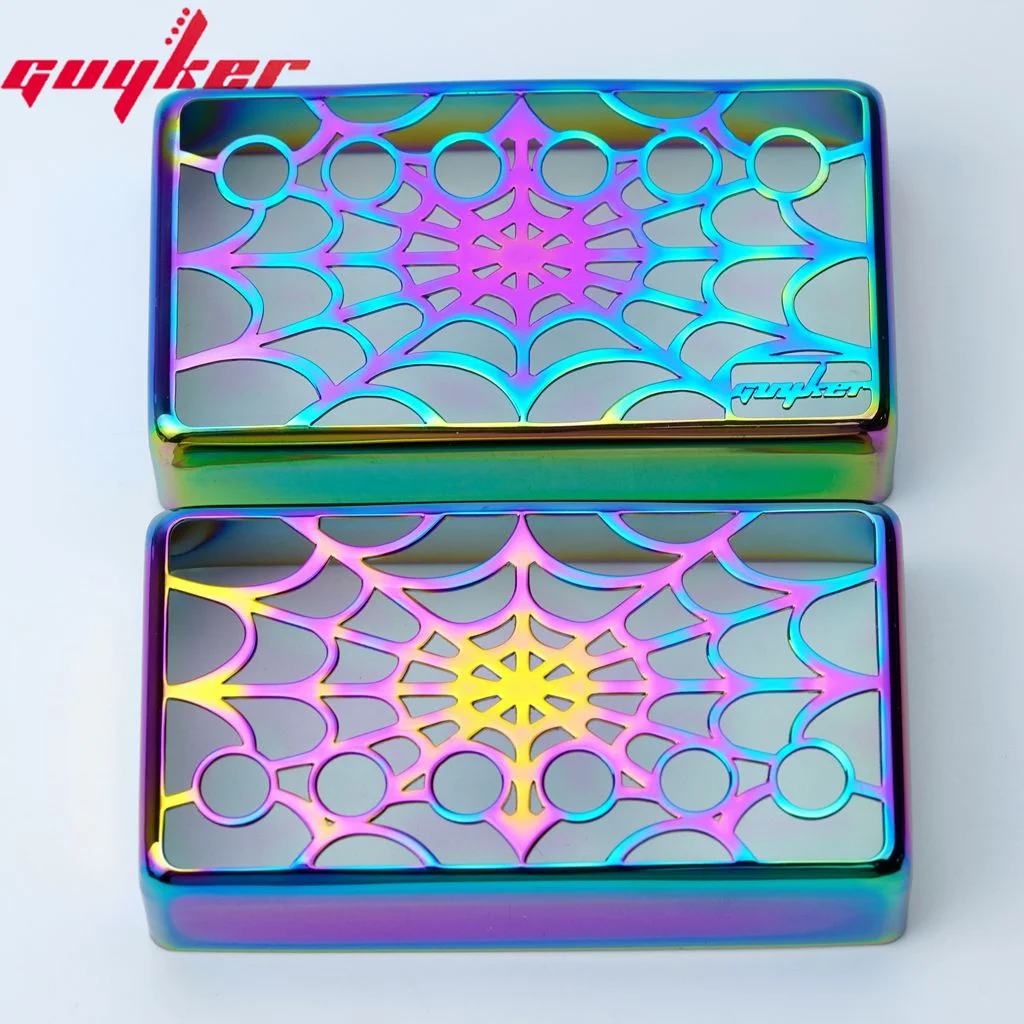 Guyker Humbucker Pickup Cover Cupronickel 50mm and 52mm Pole Spacing Spider Web Out Pickups Frame Set  For LP Guitar PC009