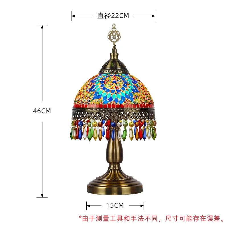 Customized Bohemian Hotel Guestroom Bedroom Living Room Glass Pure dmade Table Lamp