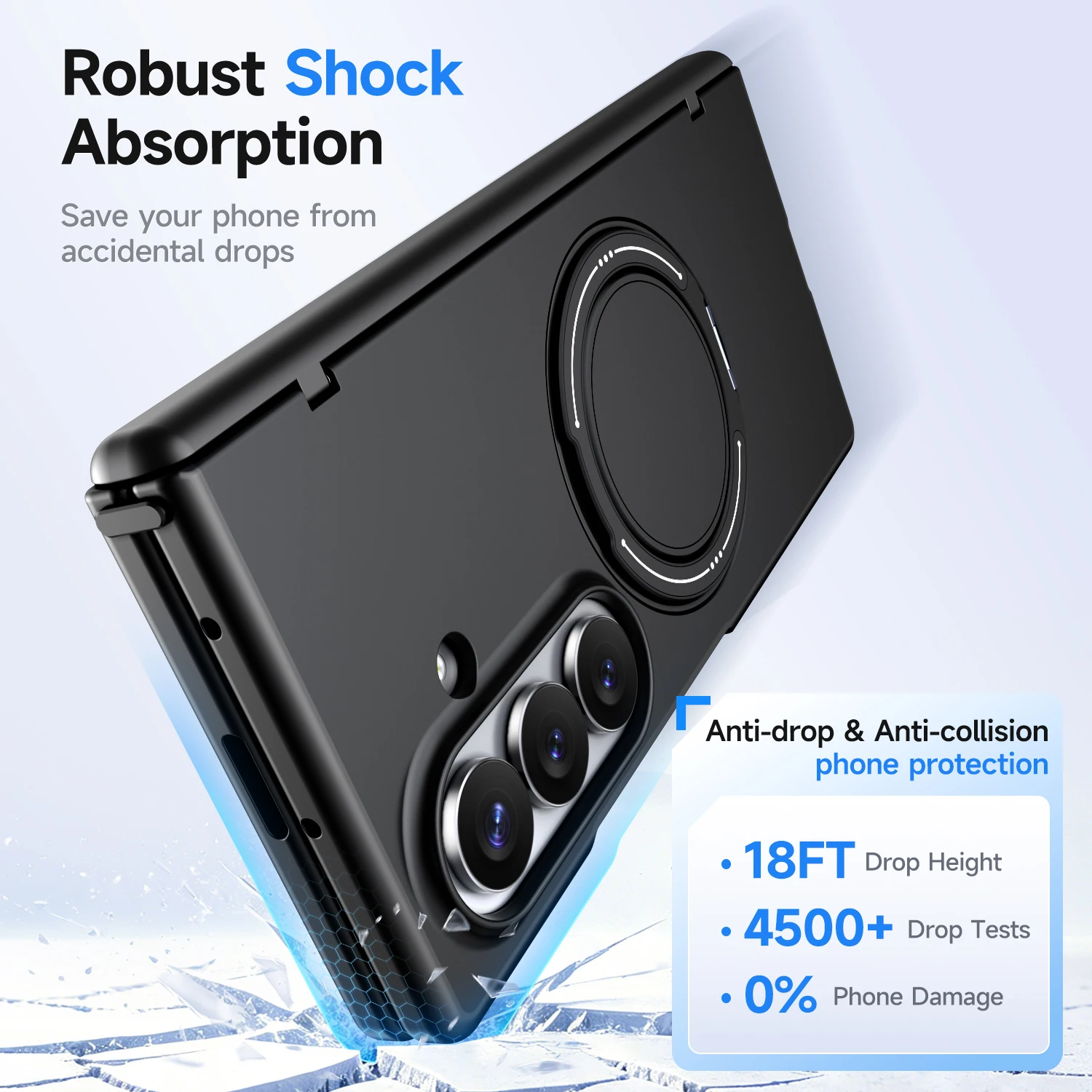 360 °   Magnetyczne etui z uchwytem do Samsung Galaxy Fold8 Ultra / Fold 8 / Fold 7, kompatybilne z Magsafe, chroniące zawias, odporne na wstrząsy, z funkcją stojaka. — zdjęcie produktu 3