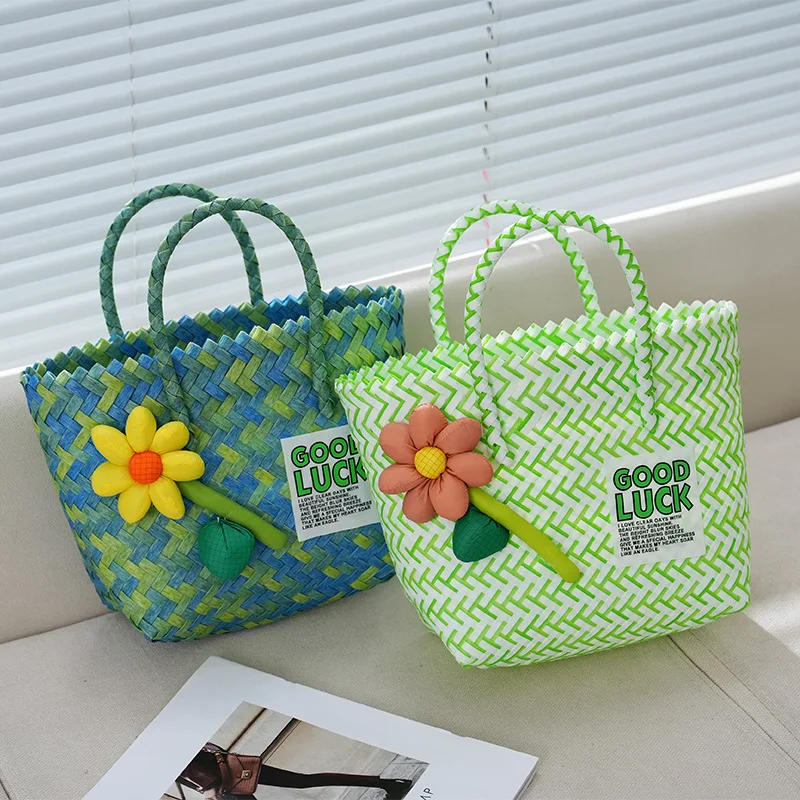 Street-style Knitted Bags, Women's Handbags, Tote Bags, Cartoon-themed DIY Knitted Bags