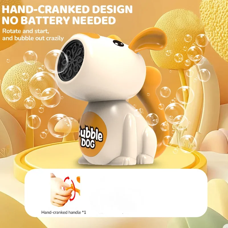 Handkurbel Blasen Maschine Outdoor Party Spiele Spielzeug Niedlichen Hund Blase Blasen Maschine kinder Handheld Blasen Pistole Kinder Spielzeug
