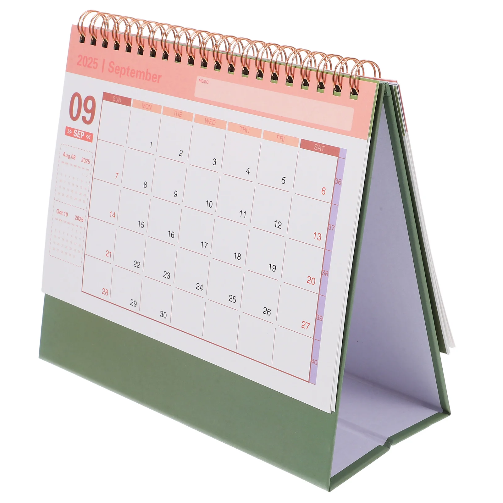 

Simple Desk Calendar 2025 English Version Lightweight Portable Desktop Ornament Spiral Design Yearly Monthly Schedule Notepad