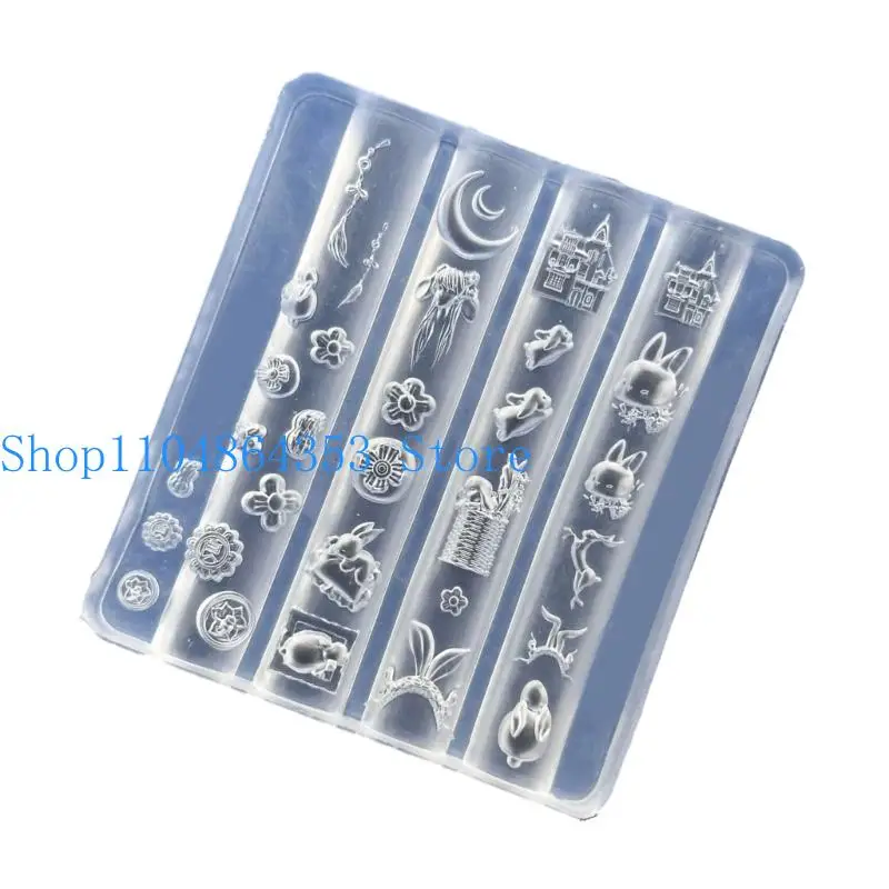 

652F Гибкая силиконовая форма с рисунком кролика для украшения ногтей, изготовления ювелирных изделий и поделок