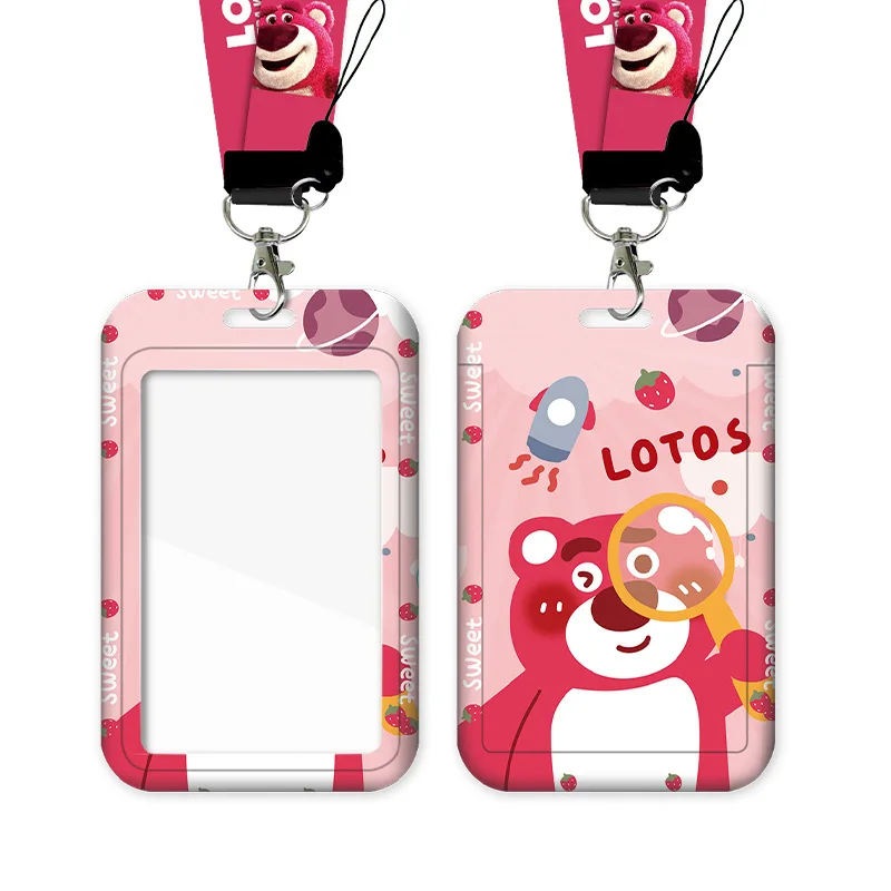 

Disney LOTSO Cartoon Strawberry Bear Card Holder Badge Holder for Students Workers ID Access Control Bus Meal Health Code