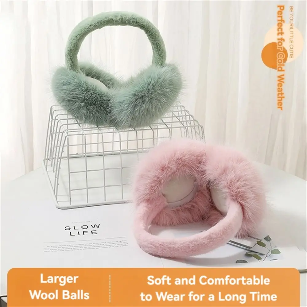 

Fashion Comfortable Winter Earmuffs Windproof Foldable Plush Ear Covers Solid Color Women Men Ear Warmer for Cold Weather