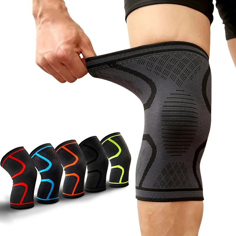 1PC Men Fitness Running Cycling Knee Support Braces Elastic Nylon Sport Compression Knee Pad Sleeve for Basketball Volleyball