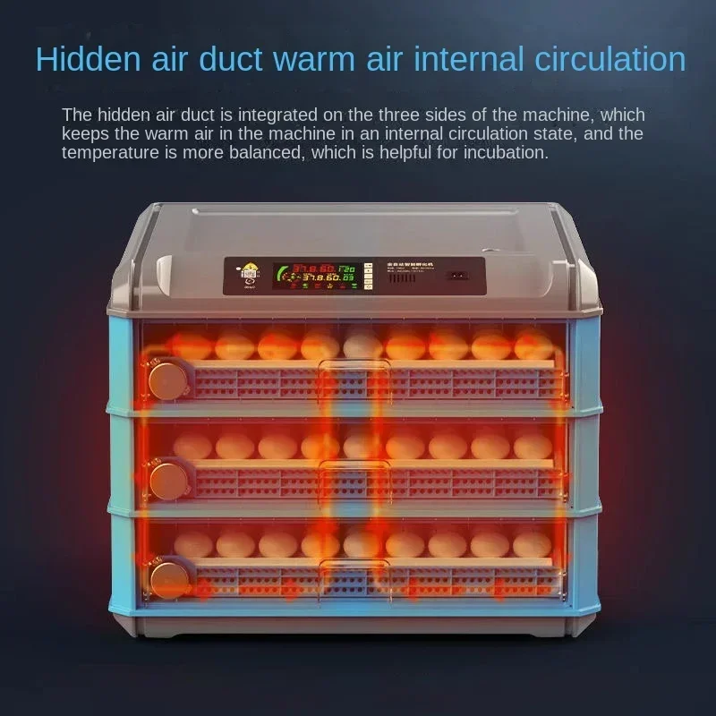 128/256 Dual Voltage Large Capacity Incubator Fully Automatic Power Incubator Chicken Drum Automatic Duck Pigeon Quail Incubator