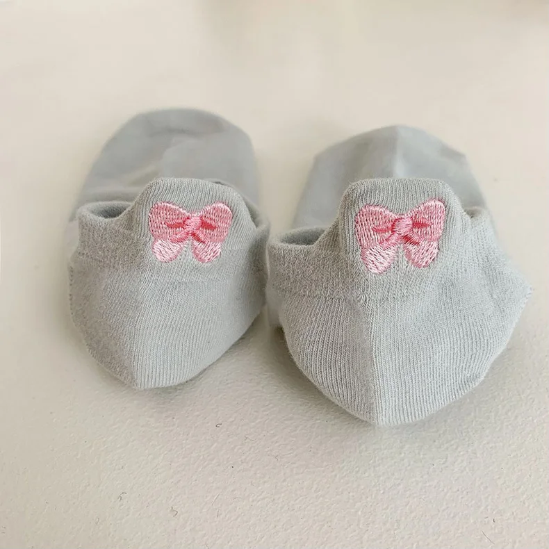 5-Paar süße Stickerei Tier Frauen Socken Frühling Sommer kurze flache Mund Mode Regenbogen weibliche niedrige Würfel Socken Set – Detail 10