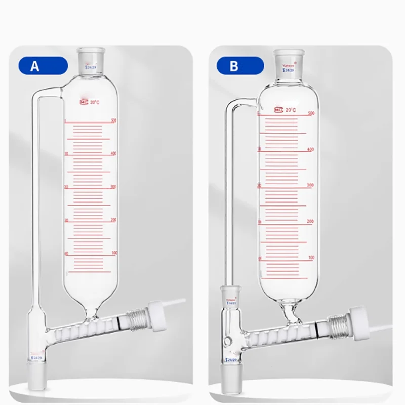 Cylindrical powder feeding funnel 100/250/500/1000ml cylinder type borosilicate glass powder solid feeding funnel