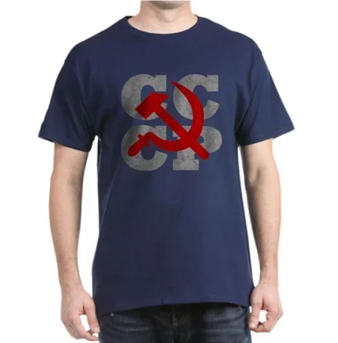 Soviet Hammer and Sickle Emblem CCCP T-Shirt. Summer Cotton Short Sleeve O-Neck Mens T Shirt New S-3XL