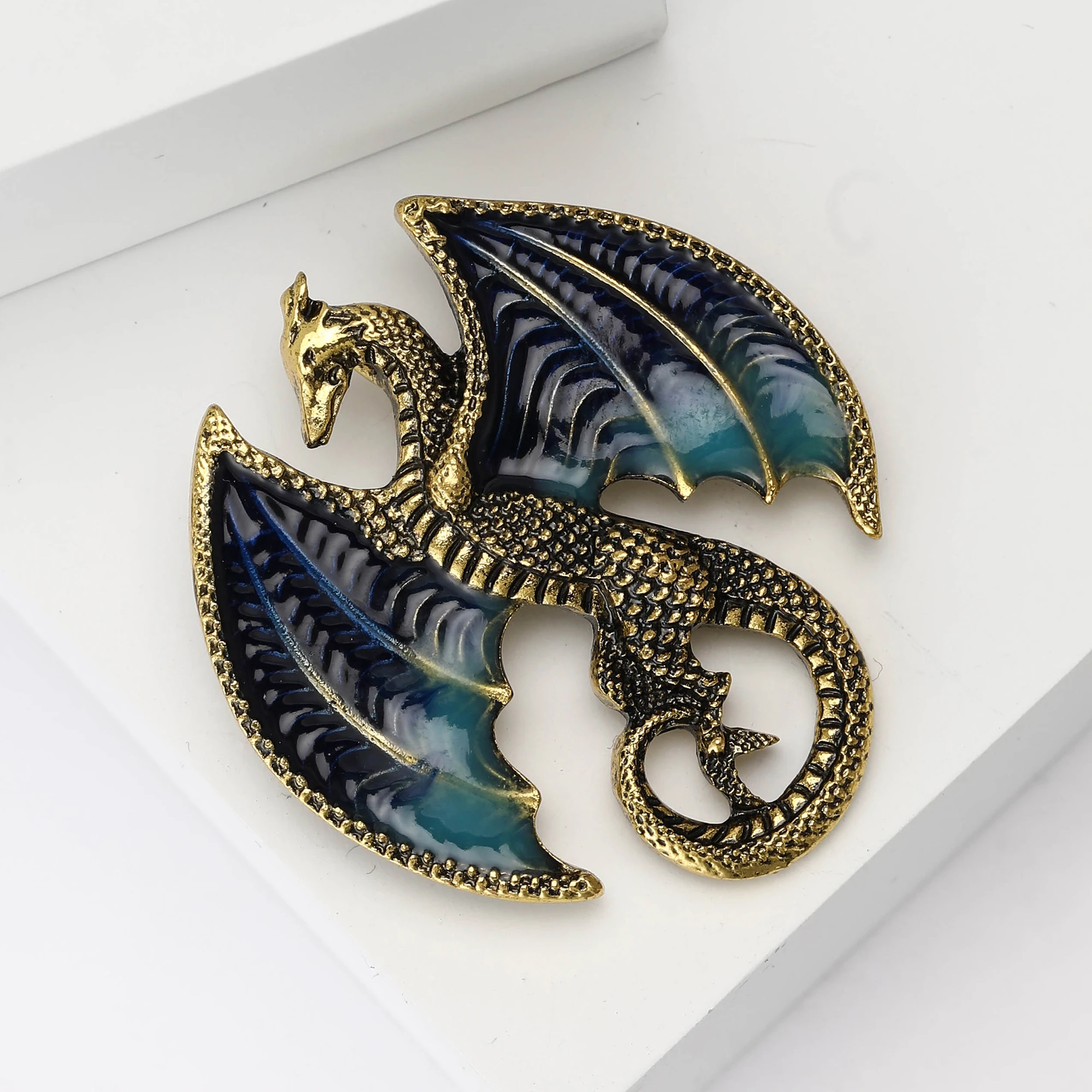 New Enamel Giant Winged Dragon Brooch for Women Unisex Rhinestone Dragon Brooches Event Party Backpack Decoration Clothes Access - view 3
