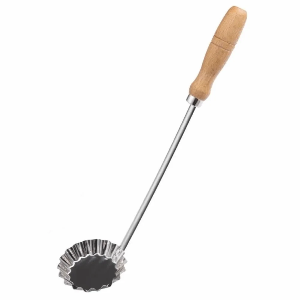 Non-Stick Fried Food Mold Wooden Handle Heat Resistant Shredded Radish Fritters Mold Stainless Steel Shrimp Cakes Mold