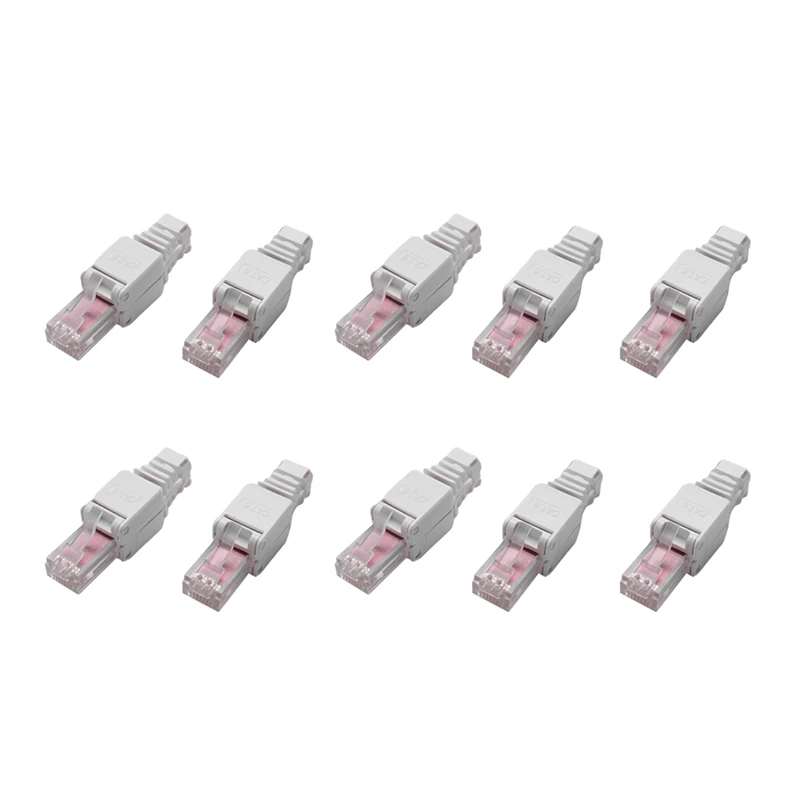 10 x Network Connectors Tool-Free RJ45 CAT6 LAN UTP Cable Plug Without Tools Cat5 Cat7 Installation Cable Patch Cable