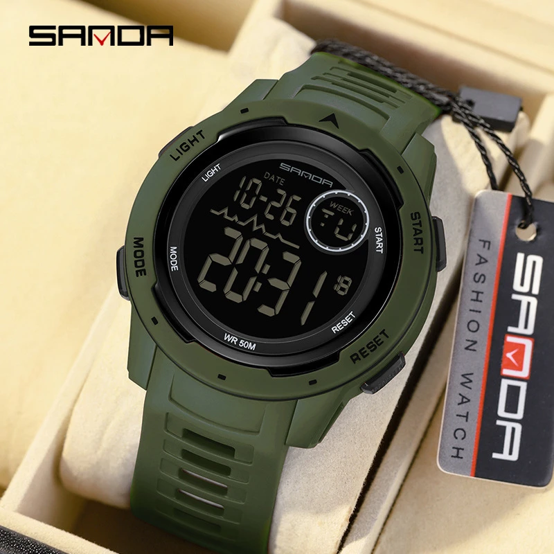 

SANDA 2125 Top Brand Sports Men Watches Fashion Countdown Waterproof LED Digital Watch Man Military Wristwatch Relogio Masculino