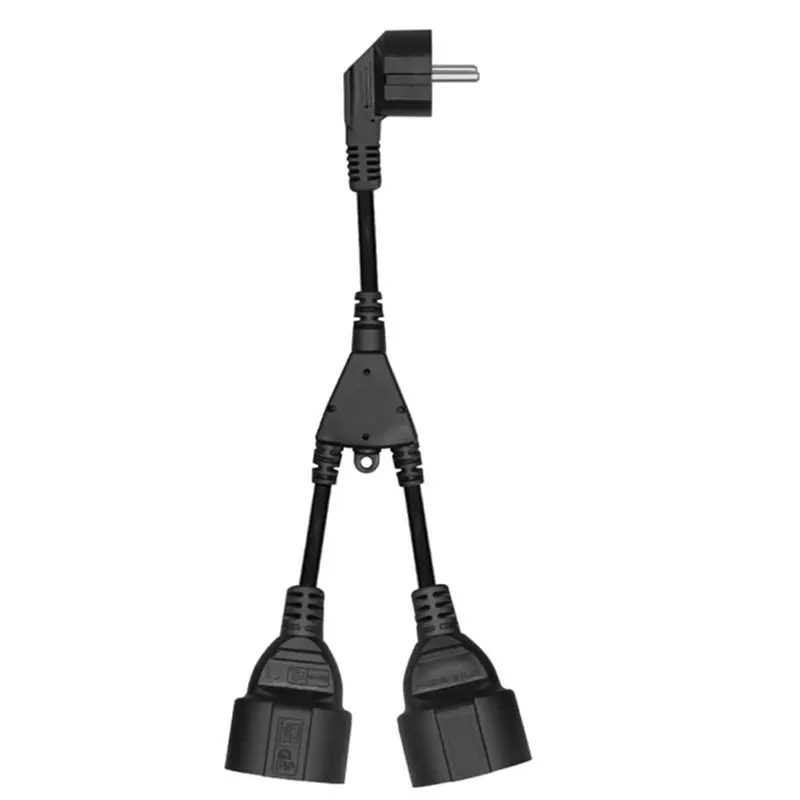 AT02-1-To-2 Outlet Y Splitter Power Extension Cord (EU Plug)