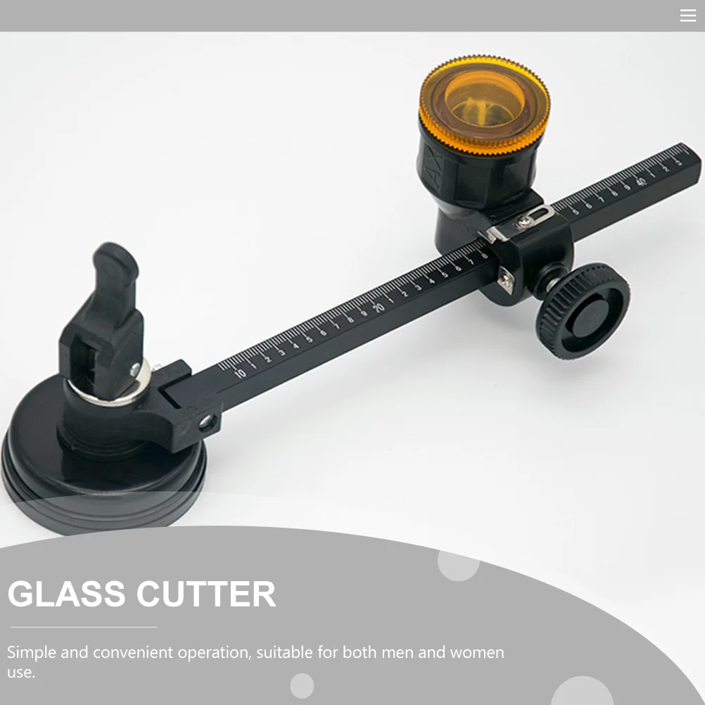 1 قطعة أداة قطع دائرية لثقب الزجاج لغطاء المطبخ وعجلات قابلة للاستبدال من سبائك الألومنيوم الأسود ملحقات قطع متينة