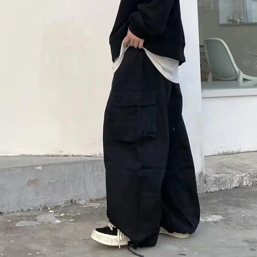 Trendy Baggy Pants Drawstring Cool Men Trousers Korean Style Loose Baggy Pants