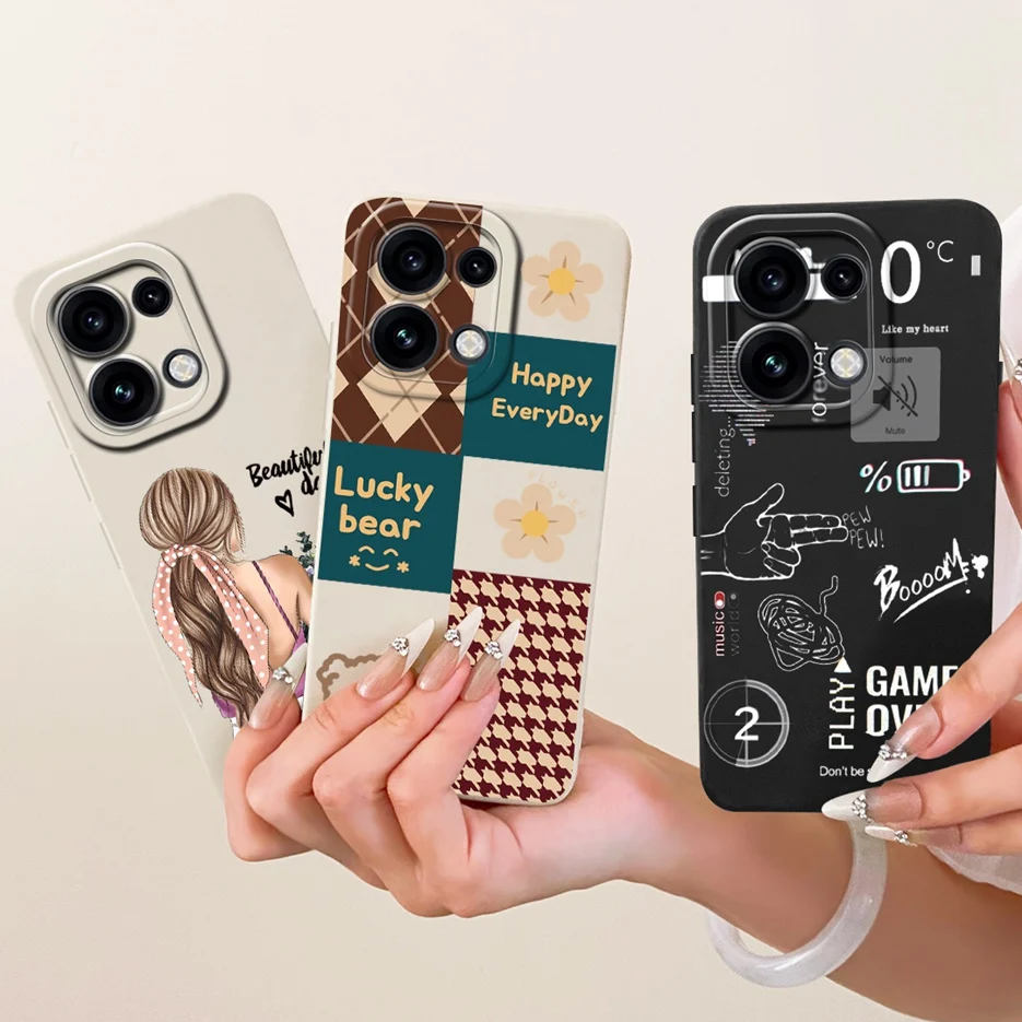 For Oppo Reno 16F 5G Case Reno16 Pro CPH2863 Cute Fashion Cartoon Cover Soft Silicone Case For Oppo Reno 16 Pro Reno16 F 5G Bags