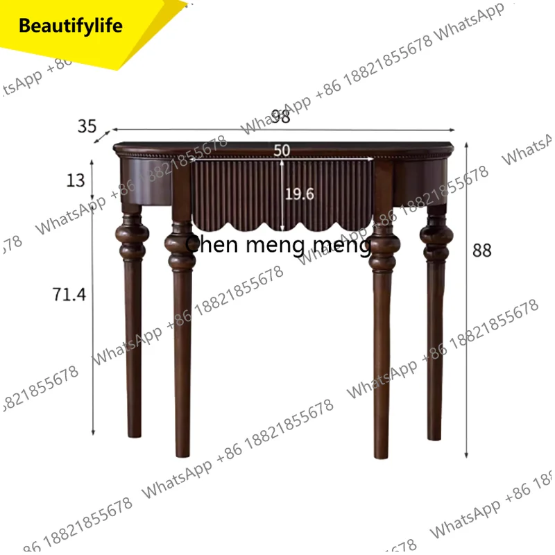 Mesa Consola Oriental A17 con Cajones, Mesa Consola Nórdica Rústica Moderna, Mesa con Cajón de Estética Clásica, Muebles H