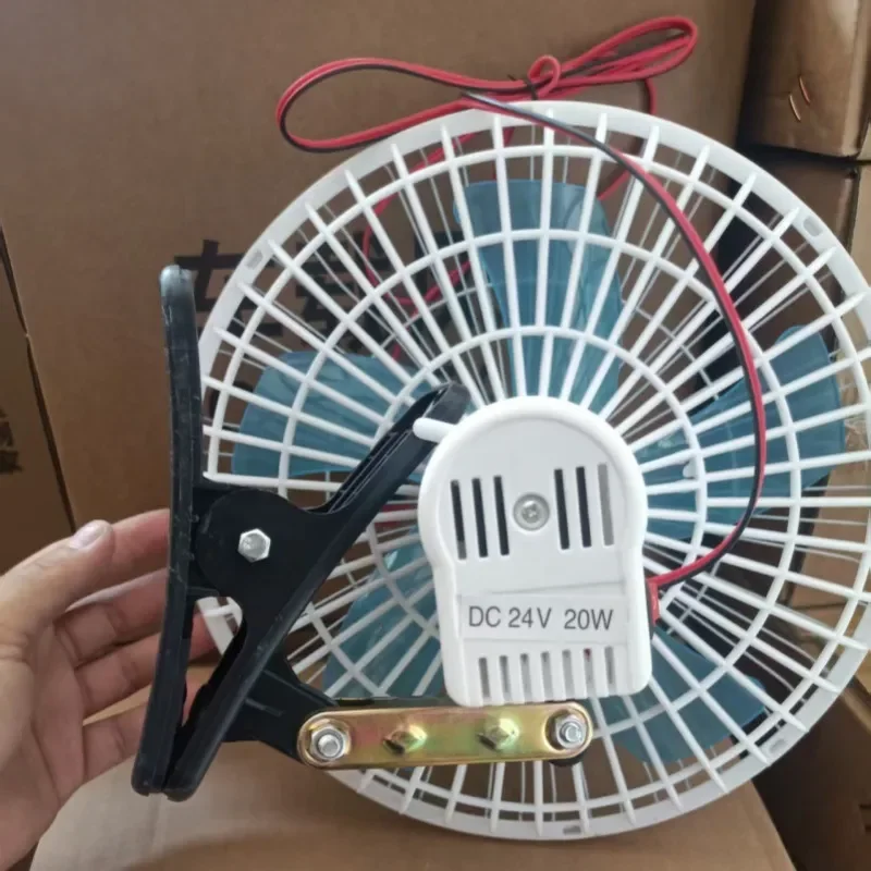 For Large Truck Van 12V 24V Electric Cooling Fan High Power Auto Oscillating Silent Adjustable Speed Refrigeration Air
