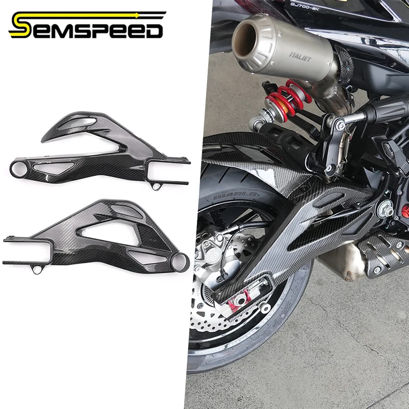 SEMSPEED 100% Carbonfaser-Motorrad-Schwingenschutz ‌   Für Italjet Dragster 700 Twin ‌   Kettenschutz aus Carbonfaser für Schwingarm