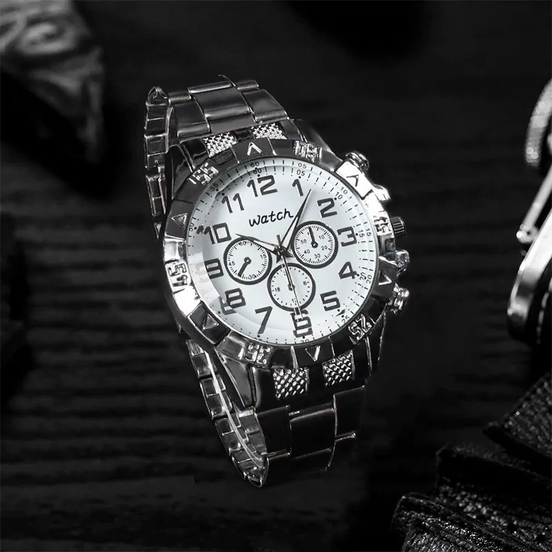 2024 Hot Fashion Luxury Men\'s Quartz Wristwatch Business Large Dial Stainless Steel  Belt Men\'s Watches Quartz Watch for Man