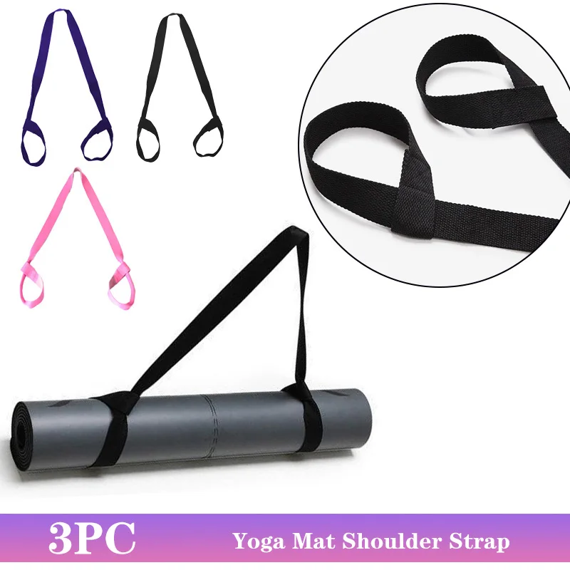 3PC High Quality Yoga Mat Strap Belt Adjustable Sports Sling Shoulder Carry Belt Exercise Stretch Fitness Elastic Yoga Belt