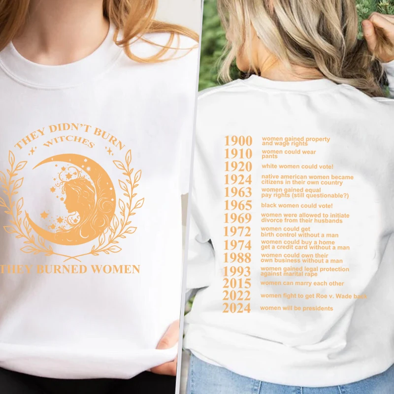 They Didn't Burn Witches They Burned Women Sweatshirt Witchy Feminist Pullover Hoodied Sweatshirts Feminist Women's Rights Coat