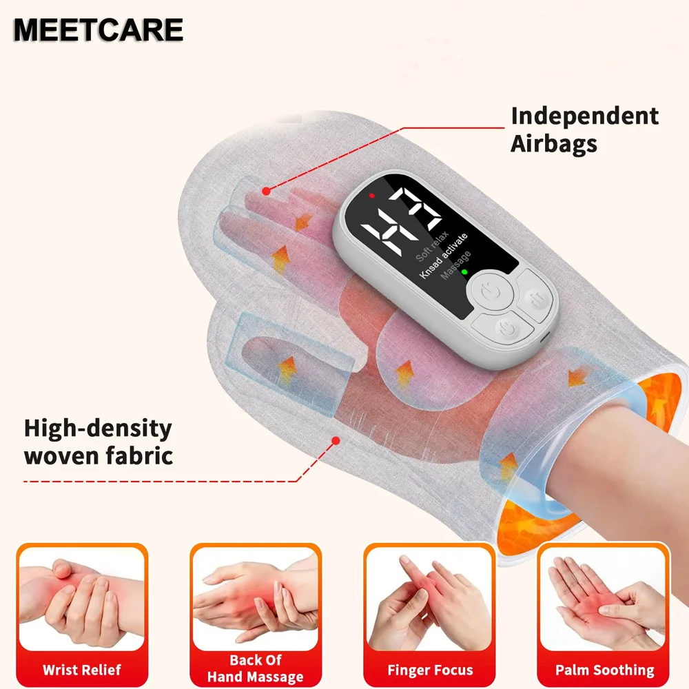 Hand Massager with Airbag Compression Finger Wrist Palm Massage Machine Vibration Glove for Hand Muscle Relax Gift for Men Women