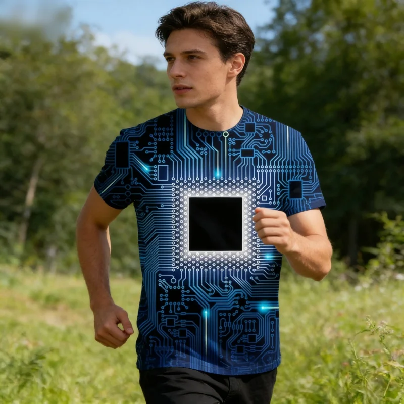 3D Motherboard CPU Processor Line Circuit Board Printing Tees Fashion Streetwear Graphic T-shirts Men Women Summer New T Shirt
