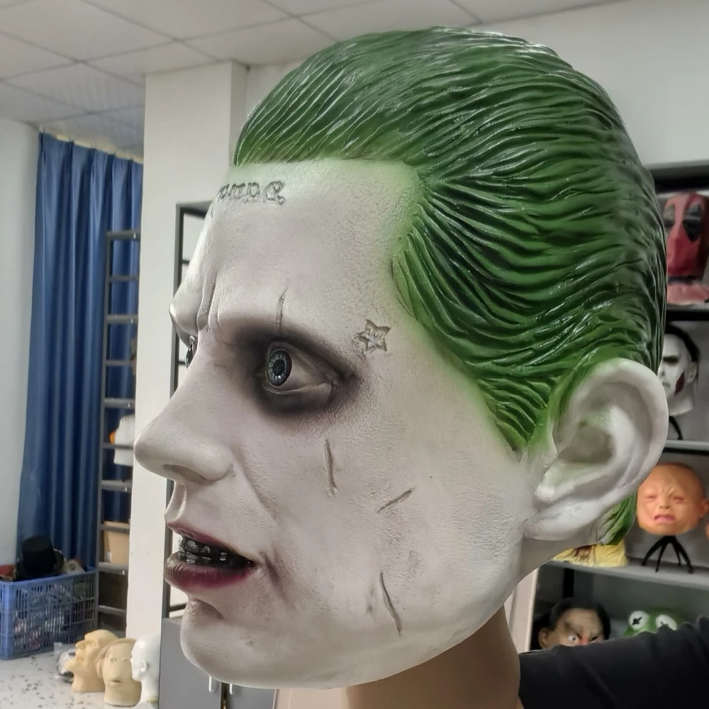 Realistyczna maska klauna Halloween Clown Cosplay mistrzowski kostium nakrycie głowy straszny luksusowy rekwizyt dekoracyjny prezent postaci złoczyńca