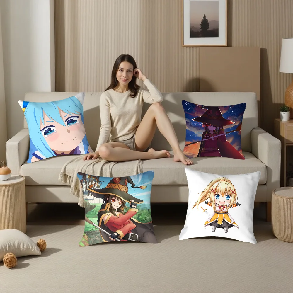 New Arrival K-Konosuba Anime Pillow Case Plush Fabric Soft  Pillowcase Double Sided Print  Sofa Cushion Cover Throw Pillow Cover