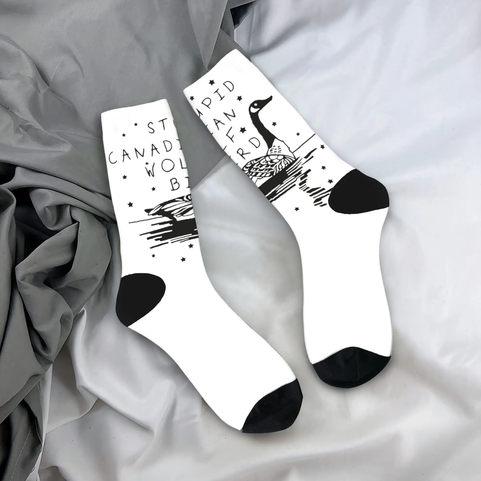 

Fashion Male Men Socks Casual Stupid Canadian Wolf Bird Heated Rivalry Sock Sport Women Stockings Spring Summer Autumn Winter