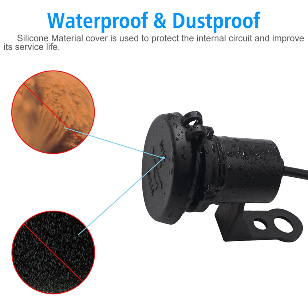 

Motorcycle USB 1 Port ABS Waterproof Black for Phones Tablets GPS Suitable ATV Universal Mount Socket Extension