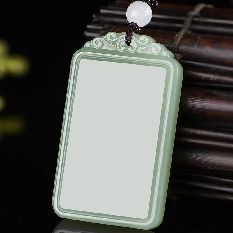 

Natural Blue and White Jade No Matter Brand Pendant, Simple and Fashionable for Both Men and Women